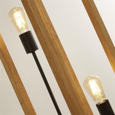 Searchlight Square - Stehleuchte - 25 x 25 x 140 cm - schwarz und braun