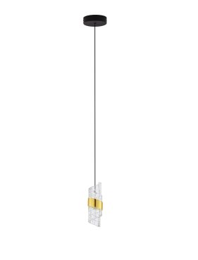 Nova Luce Seneca - Hängelampe - Ø 13 x 150 cm - 9W LED inkl. - gold und schwarz