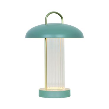 Nordlux Mirano - tragbare Tischleuchte mit wiederaufladbarer Batterie - Ø 20 x 29 cm - 3 Stufen Moodmaker Funktion - 3W LED inkl. - altgrün