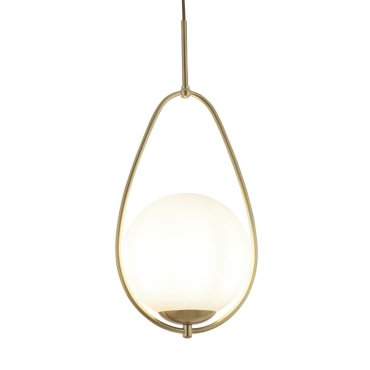 Searchlight Avalon - Pendelleuchte - Ø 23 x 150 cm - weiß und gold
