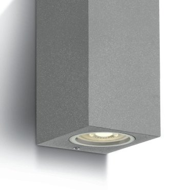 ONE Light GU10 Outdoor Cube Lights - Außenwandleuchten - 7 x 7,7 x 16,5 cm - IP65 - grau