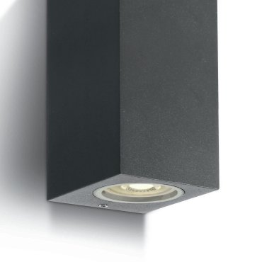 ONE Light GU10 Outdoor Cube Lights - Außenwandleuchten - 7 x 7,7 x 16,5 cm - IP65 - anthrazit