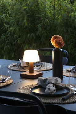 Konstsmide Monaco - Tischleuchte - 12,5 x 12,5 x 19 cm - 2,5W dimmbare LED inkl - wiederaufladbar - IP54 - Rost