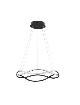 Nova Luce Jinal – hängeleuchte – Ø 60 x 120 cm – 34W dimmbares LED inkl. – sand schwarz