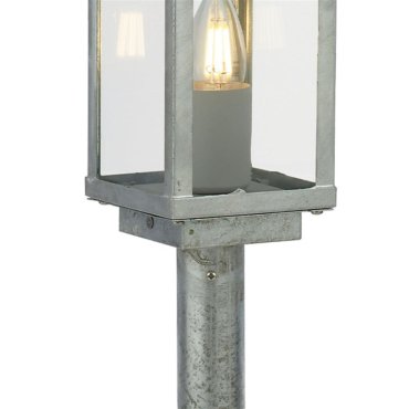 Searchlight Box II - Gartenpfosten - 11 x 11 x 50 cm - IP44 - verzinkt silber