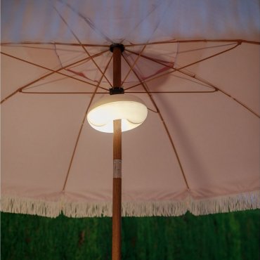 New Garden Lima - wiederaufladbare Sonnenschirmbeleuchtung mit Fernbedienung - Ø 20 x 7,5 cm - 8,5W LED inkl. - IP54 - Weiß