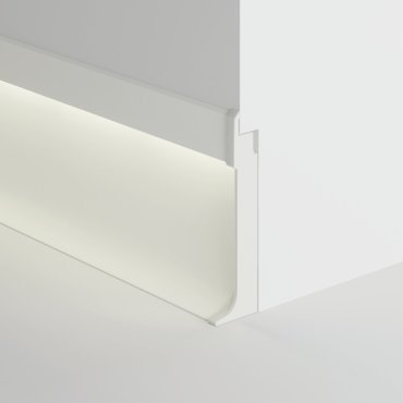 Klus Olis-k - Sockelleistenprofil aus Aluminium - 2,41 x 9 cm - weiß