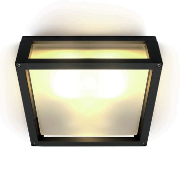 ONE Light Outdoor E27 Square - Decken-/Wandleuchte für den Außenbereich - 25 x 25 x 9,5 cm - IP54 - schwarz
