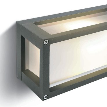 ONE Light Outdoor E27 Square - Außenwandleuchte - 25 x 9,5 x 12,5 cm - IP54 - grau