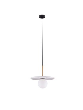 Nova Luce Idor - Hängelampe - Ø 30 x 185 cm - weißer Marmor und Opalglas