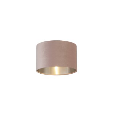 Searchlight Drum Shade – lampenschirm - Ø 28 x 18 cm - rosa und gebürstetes silber