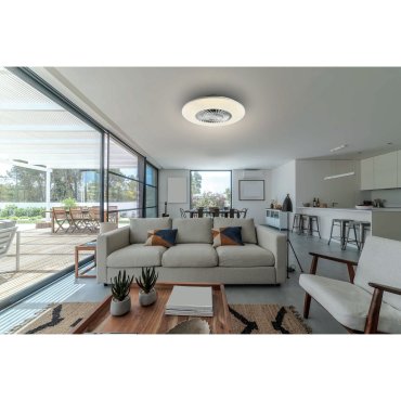 ONE Light Plafo - Deckenleuchte mit Ventilator und Fernbedienung - Ø 60 x 15 cm - 30W LED inkl. - weiß
