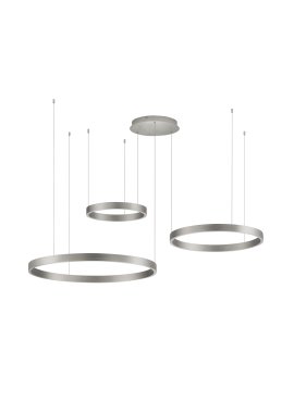 Nova Luce Elowen - Hängelampe - 148 x 250 x 106 cm - 181W dimmbar LED inkl. - gebürstetes Champagnersilber