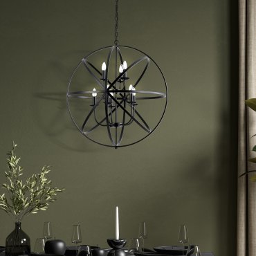 Searchlight Orbit - Pendelleuchte - Ø 80 x 200 cm - mattschwarz