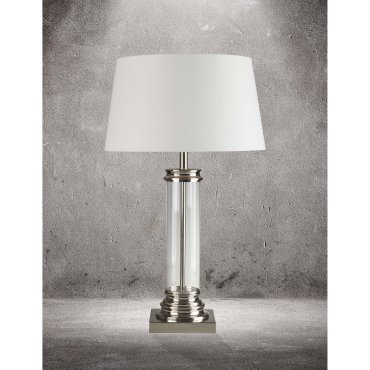 Searchlight Pedestal - Tischleuchte - Ø 37 x 62 cm - satiniert silber