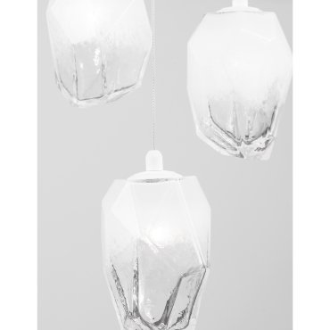 Nova Luce Ice - Hängeleuchte - Ø 29 x 180 cm - weiß und transparent