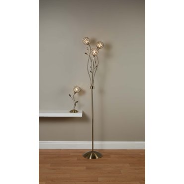 Searchlight Bellis II - Tischleuchte - Ø 13 x 38 cm - Messing antik