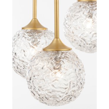 Nova Luce Mirano - Pendelleuchte - Ø 32 x 180 cm - Messing gold und transparent