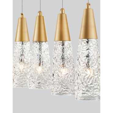 Nova Luce Kovac - Pendelleuchte - 80 x 10 x 180 cm - Gold gebürstet und transparent