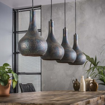 Vico perforiert - Pendelleuchte - 130 x 25 x 150 cm - schwarz braun