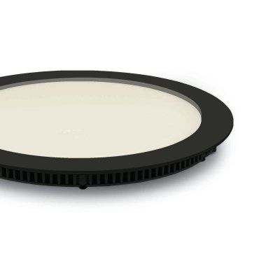 ONE Light Round Recessed Panels - Deckeneinbauleuchten - Ø 22,3 x 2,2 cm - 18W LED inkl. - IP40 - schwarz - Lichtfarbe warmweiß