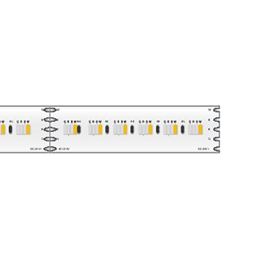 Klus LED-Streifen - 1cm breit, 500cm lang - 24Vdc - 15.3W LED pro Meter - 384 LEDs pro Meter - IP20 - RGBW