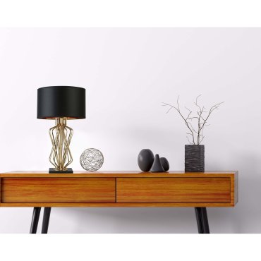 Searchlight Ethan - Tischleuchte - 72 cm - schwarz und gold