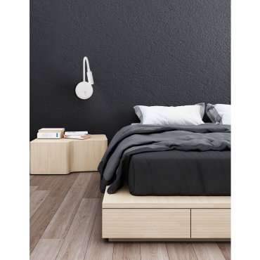 Nova Luce Jaco - Nachttischlampe - 10 x 3 x 44 cm - 3W LED inkl. - weiß