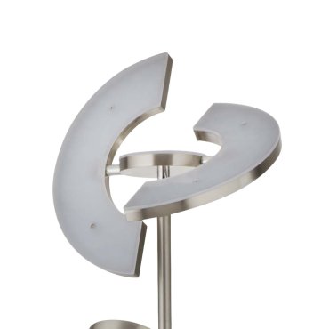 Searchlight Gio - Stehleuchte - 210 cm - 32W + 4.5W LED inkl - Nickel satiniert und weiß