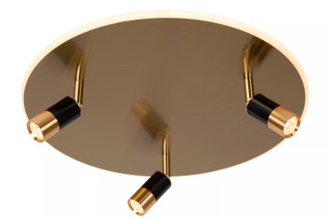 Lucide Jubel - Deckenleuchte - Ø 48 x 16,5 cm - 28W + 3x 5W dimmbare LED inkl - Messing