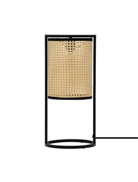 Nova Luce Erto - tischleuchte - Ø 26 x 56 cm - Sand schwarz und Rattan