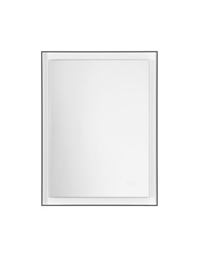 Nova Luce Deca - Spiegel mit Beleuchtung - 60 x 80 x 3,5 cm - 29W LED inkl. - IP44 - sand schwarz und weiß