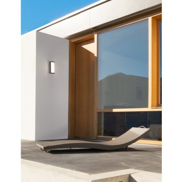 Nova Luce Keen - Außenwandleuchte - 22,5 x 6,5 x 9,5 cm - 12W LED inkl. - IP65 - dunkelgrau