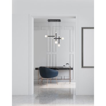 Nova Luce Cayo - Hängeleuchte - 51 x 20 x 120 cm - 4 x 5W LED inkl. - schwarz