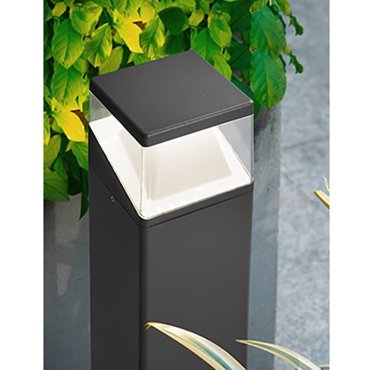 Nova Luce Lock - Gartenleuchte - 13,5 x 13,5 x 50 cm - 12W LED inkl. - IP54 - dunkelgrau