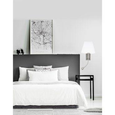 Nova Luce Valencia - Wandleuchte mit Schalter - 25 x 21 x 40 cm - 3W LED inkl. - weiß und chrom