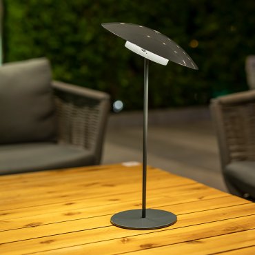 New Garden Sardinia 40 - wiederaufladbare Tischleuchte - Ø 22 x 40 cm - 6W dimmbare LED inkl. - IP44 - anthrazit