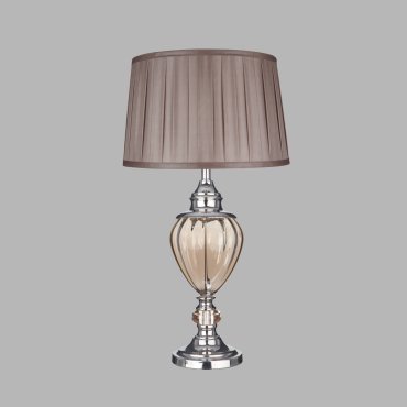 Searchlight Greyson - Tischleuchte - Ø 38 x 68 cm - Chrom und Braun
