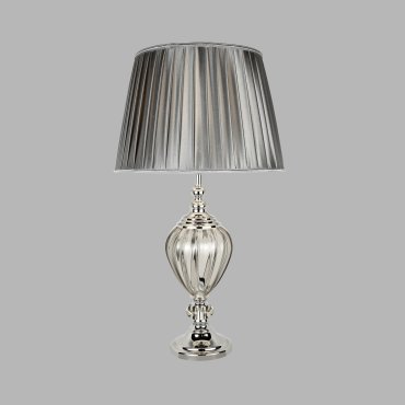 Searchlight Greyson - Tischleuchte - Ø 38 x 68 cm - Chrom und Grau