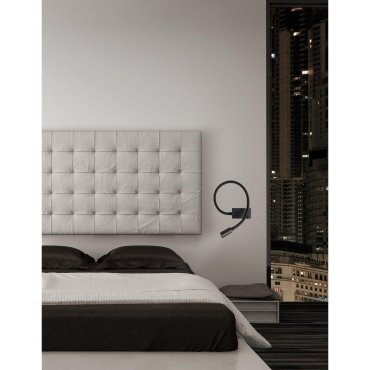 Nova Luce Geneva - Wandleuchte mit Schalter - 22,3 x 4,8 x 26,7 cm - 3W LED inkl. - schwarz