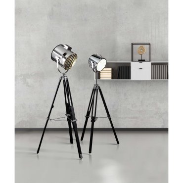 Searchlight Studio - Stehleuchte - 150 cm - schwarz und chrom
