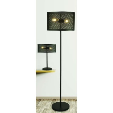 Searchlight Fishnet - Stehleuchte - 145 cm - mattschwarz