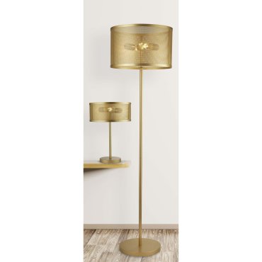 Searchlight Fishnet - Stehleuchte - 145 cm - matt gold