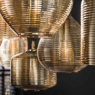 Vico Stripe Glass - Hängeleuchte - 93 x 40 x 150 cm - gold