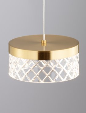 Nova Luce Bion - Hängelampe - Ø 15 x 120 cm - 6W LED inkl. - messing gold