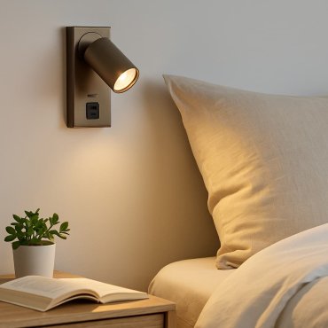 Projectlight Phoebe - Aufbaustrahler mit USB-Anschluss - 11,5 x 16 x 7 cm - bronzefarben