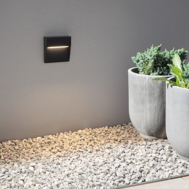Nova Luce Nectar - Außenwandleuchte - 11 x 3 x 11 cm - 3W LED inkl. - IP65 - dunkel anthrazit