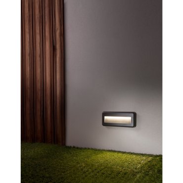 Nova Luce Pulsar - Außenwandleuchte - 23 x 3 x 10 cm - 4W LED inkl. - IP54 - dunkelgrau