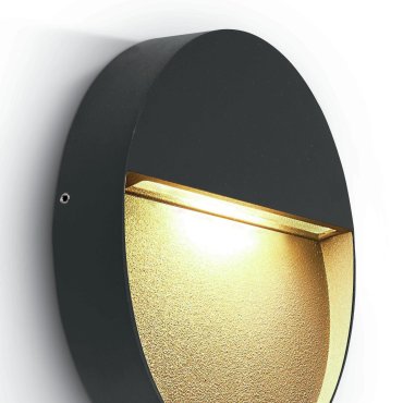 ONE Light Round Indoor/Outdoor Wall Dark Lights - Außenwandleuchte - Ø 21,2 x 3,6 cm - 9W LED inkl. - IP54 - anthrazit