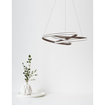 Nova Luce Menton - Hängeleuchte - Ø 52 x 120 cm - 43W dimmbare LED inkl. - sandfarbener Kaffee